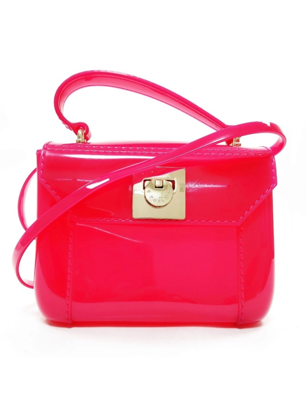 Furla Hot Pink Jelly Crossbody Bag EUC